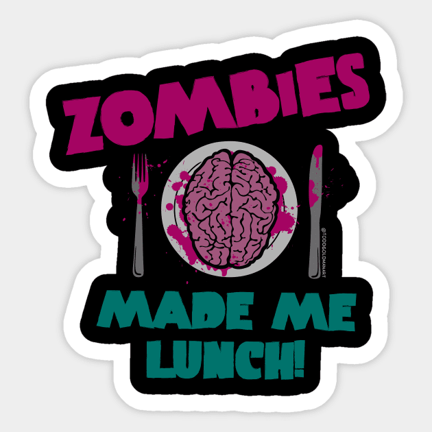 ZOMBIE LUNCH Sticker by toddgoldmanart